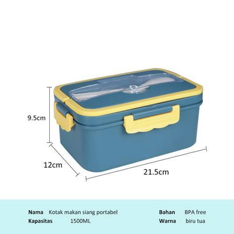Product image Ecentio Three Compartment Portable Lunch Box PLBE-3301 1500 ml Dark Blue