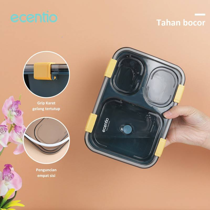 Product image Ecentio 3-Compartment Lunch Box 3LBE-7301 Dark Blue 850ml