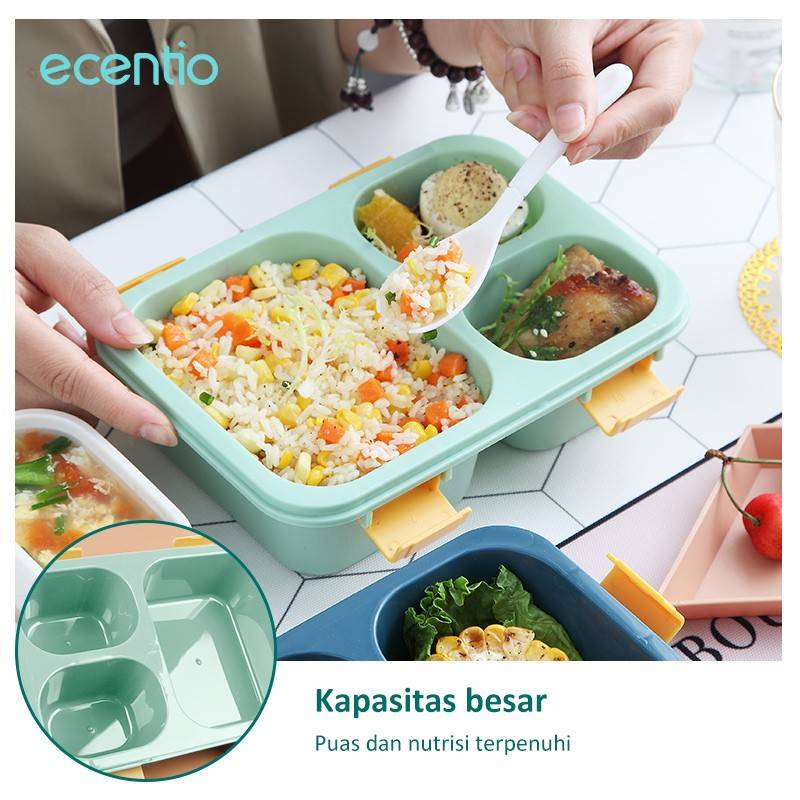 Product image Ecentio 3-Compartment Lunch Box 3LBE-7301 Dark Blue 850ml