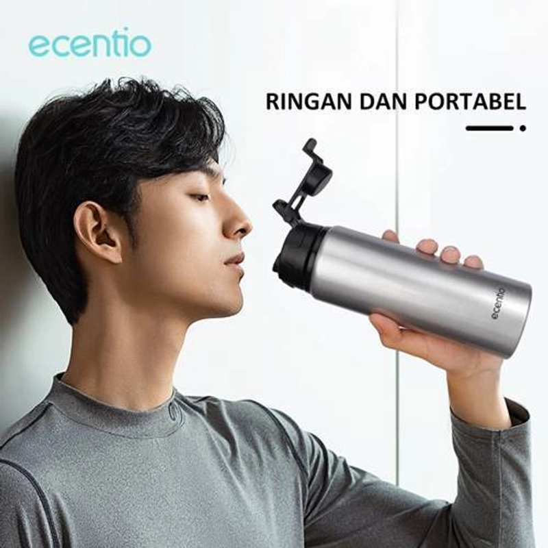 Product image Ecentio Aluminum Water Cup Cold Water Bottle 750 mL Silver