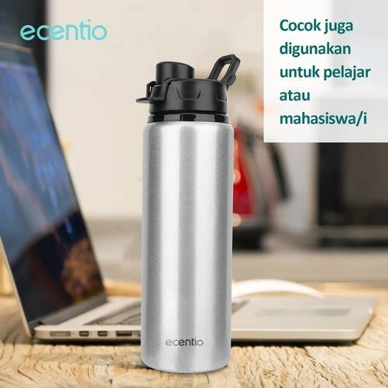 Product image Ecentio Aluminum Water Cup Cold Water Bottle 750 mL Silver