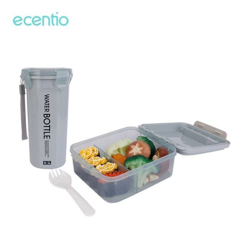 Product image Ecentio Two-Piece Light Color Plastic Lunch Box 1000 mL Blue