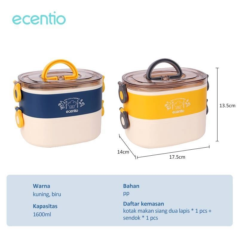 Product image Ecentio - Contrasting Oval Lunch Box 1600 ml blue