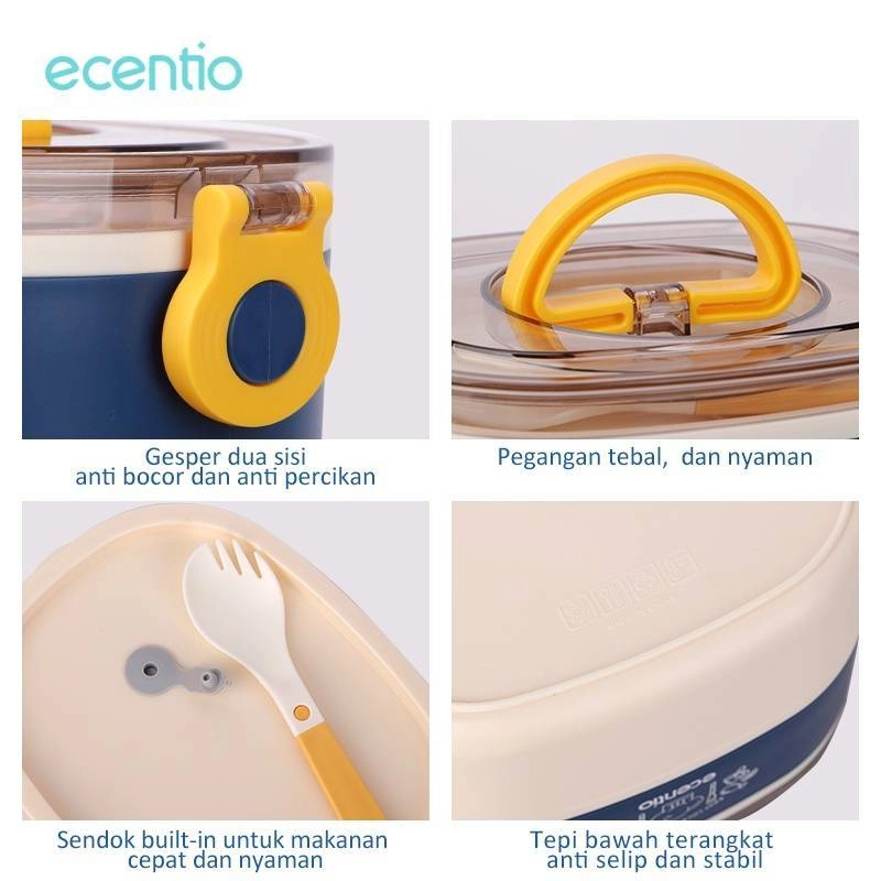 Product image Ecentio - Contrasting Oval Lunch Box 1600 ml blue