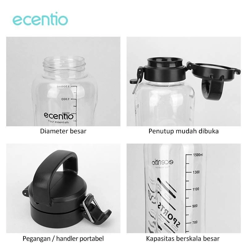 Product image Ecentio - Large Capacity Plastic Bottle LPBE-2501 2000 ml Transparant