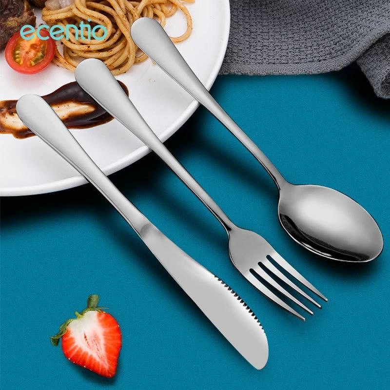 Product image Ecentio - Stainless Steel Cutlery Three-Piece Set Knife Fork And Spoon Bark 20 x 4.4 x 2.3 cm Blue