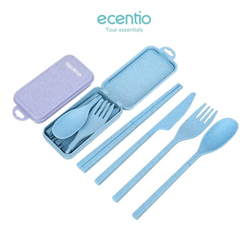 Product image Ecentio Four-Piece Wheat Straw Tableware 12*5.5*2.5 cm Dark Blue