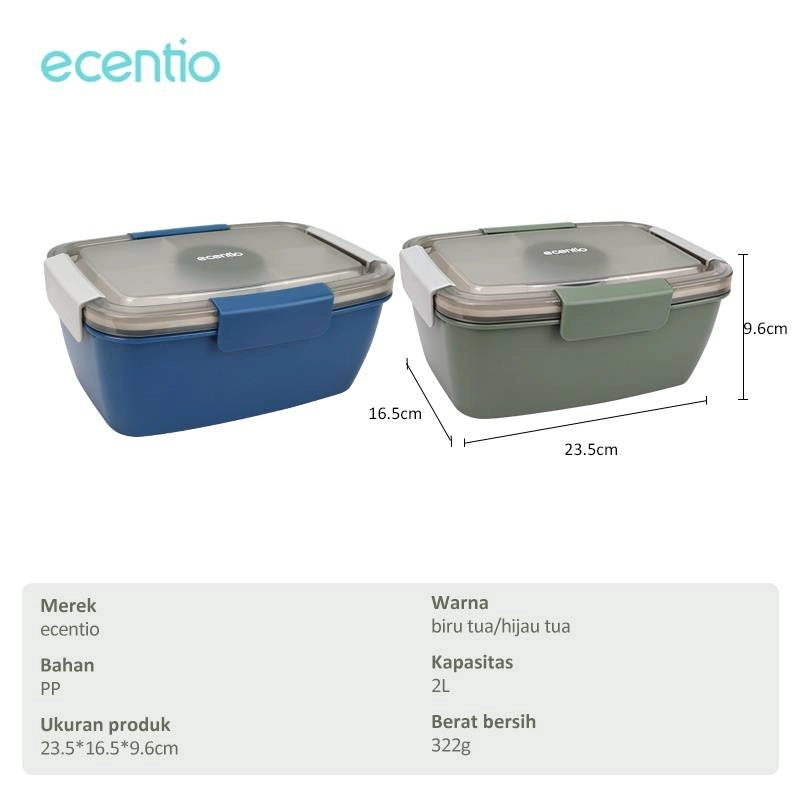 Product image Ecentio Lunch Box 2000mL Blue