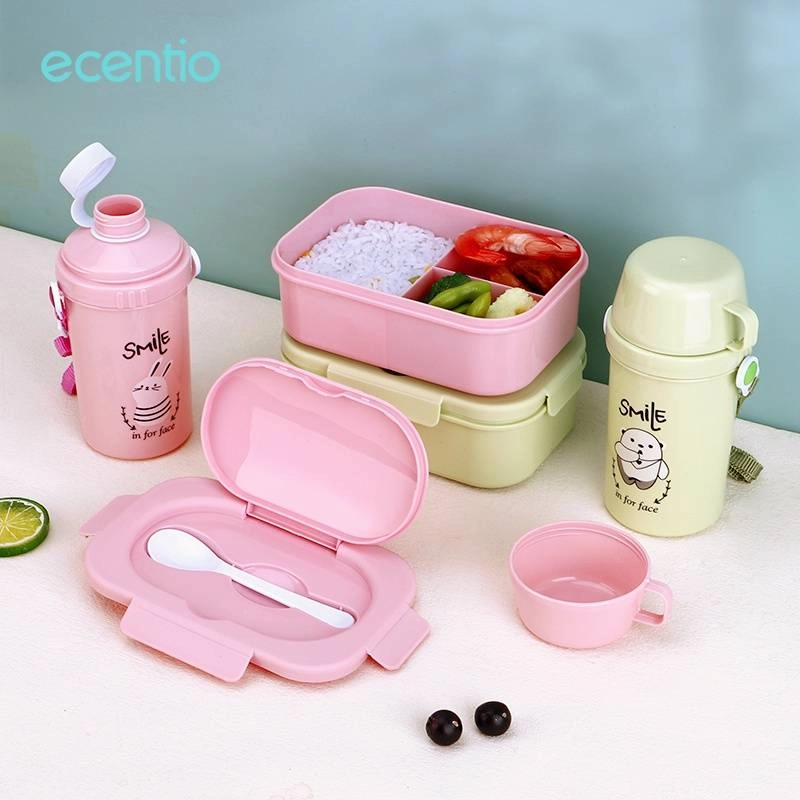 Product image Ecentio Lunch Box Water Bottle Set Pink Set 650 ml + 450 ml