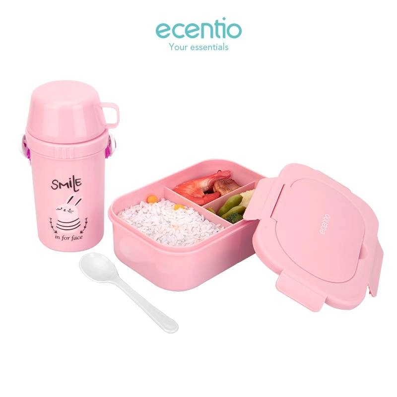 Product image Ecentio Lunch Box Water Bottle Set Pink Set 650 ml + 450 ml