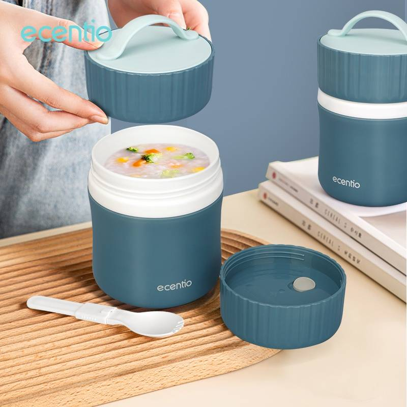 Product image Ecentio Portable Plastic Soup Cup Blue 480 ml