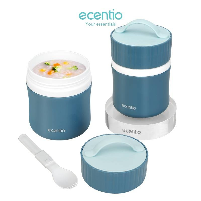 Product image Ecentio Portable Plastic Soup Cup Blue 480 ml