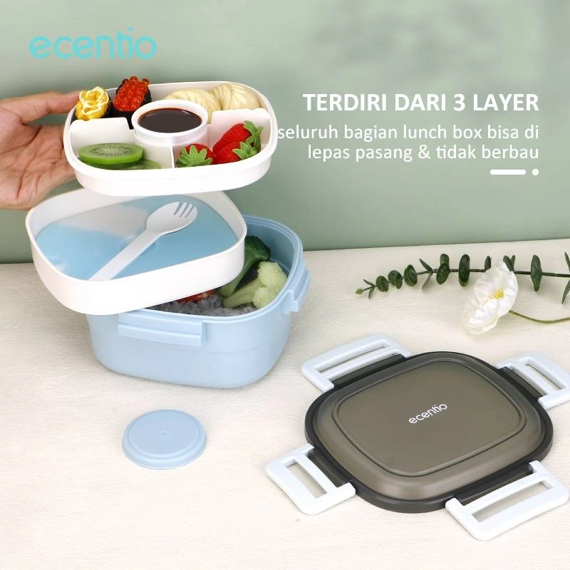 Product image Ecentio Salad Lunch Box Blue 1600 ml