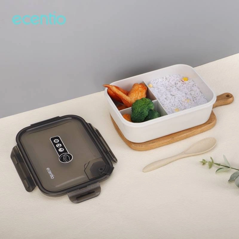 Product image Ecentio Three-Compartment Square Lunch Box Fresh-Keeping Box Gray 1300 ml