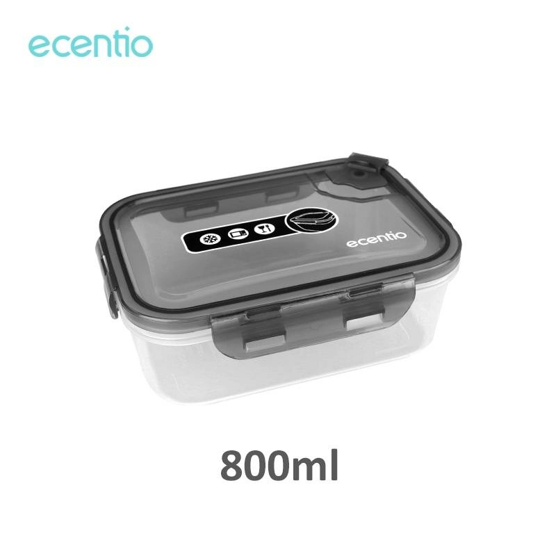 Product image Ecentio Three-Piece Square Combination Lunch Box Gray 800 ml