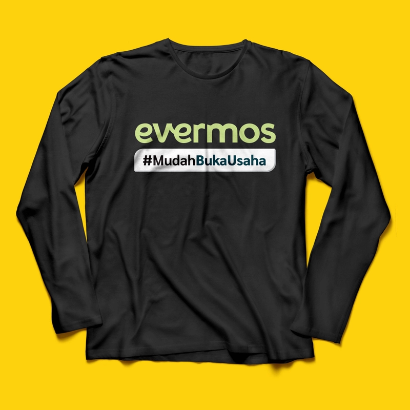 Product image Evermos Shop - Kaos Evermos Lengan Panjang design #MudahBukaUsaha - Hitam L