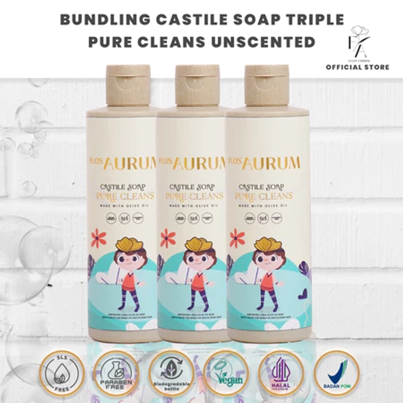 Product image Flos Aurum - Bundling Castile Soap Unscented Isi 12 Pcs 250ml Unscented