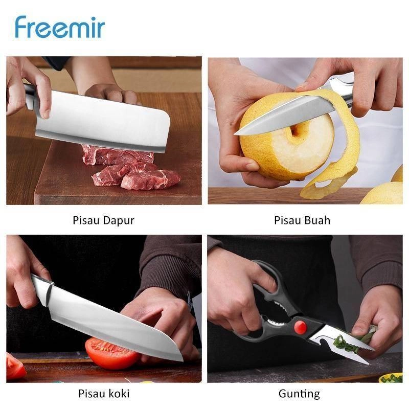 Product image Freemir Surabaya - Knife 4pcs/Set With Sprinkle Handle 4 In 1 Silver