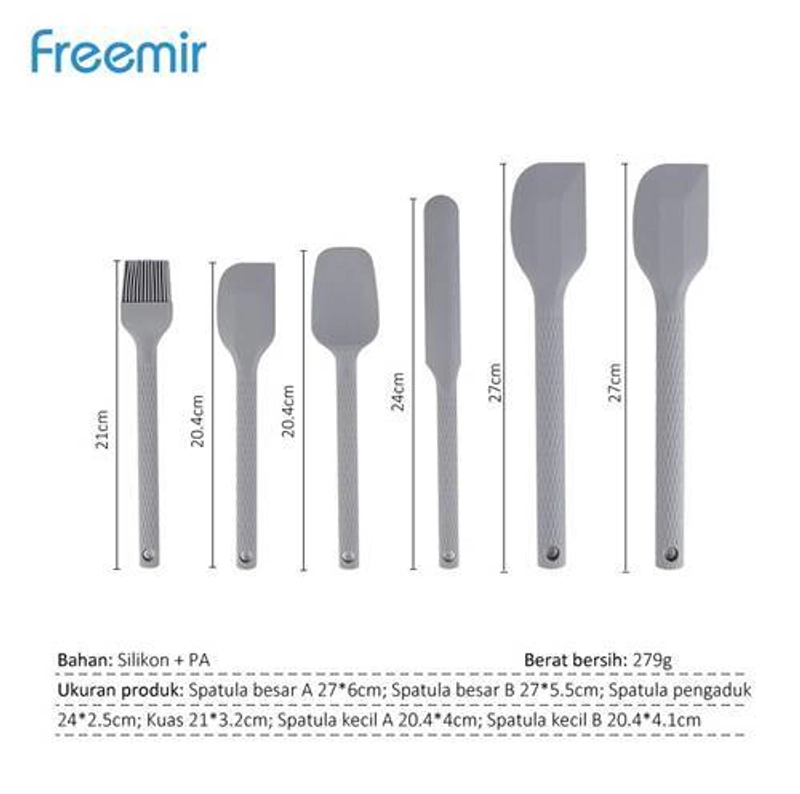 Product image freemir baking 6-piece/set 29 x 7 x 3.5 cm Gray