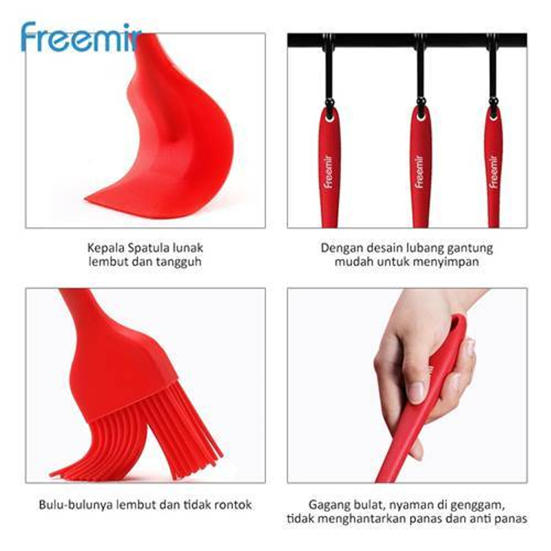 Product image freemir Cooking Silicone Tools Sets 6PCS CSTF-5301 29 x 7.5 x 4cm Red