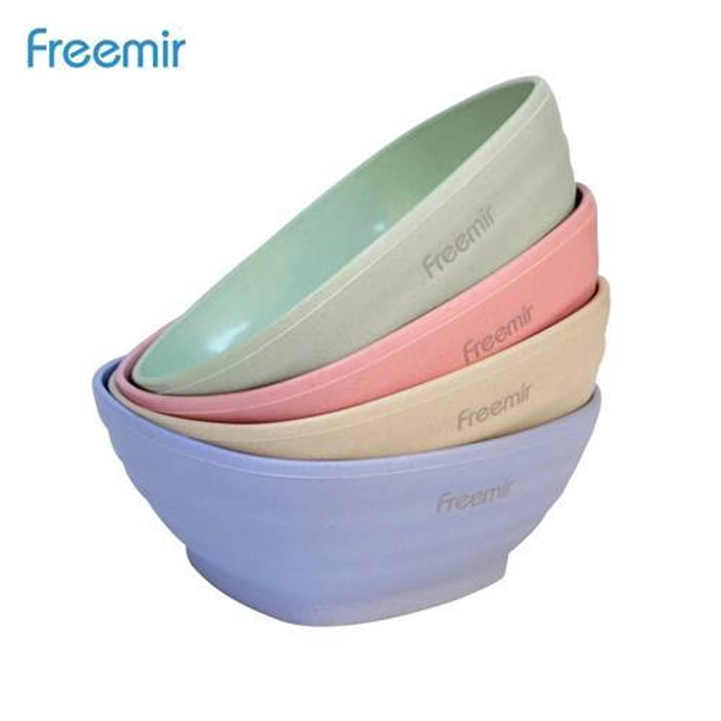 Product image freemir Wheat stripe square bowl set 4PCS 14cm WB4F- 8601  14 x 14 x 5.7 cm  Mix