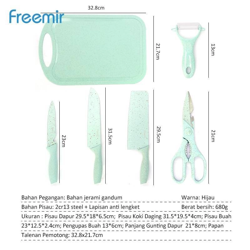 Freemir 6-Piece Knife Set - Green