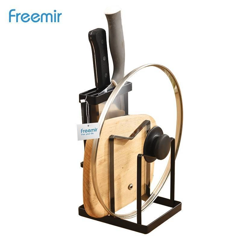 Product image Freemir Iron Knife Holder Cutting Board Pot Cover Holder PCHF-7501 14.5*12*21.8 cm Bronze Black