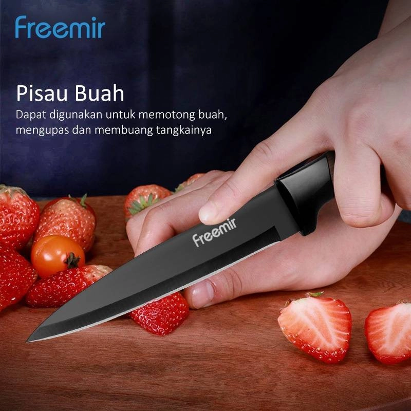 Product image Freemir Knife 3pcs/Set Wood Grain Handle 3 in 1 Black