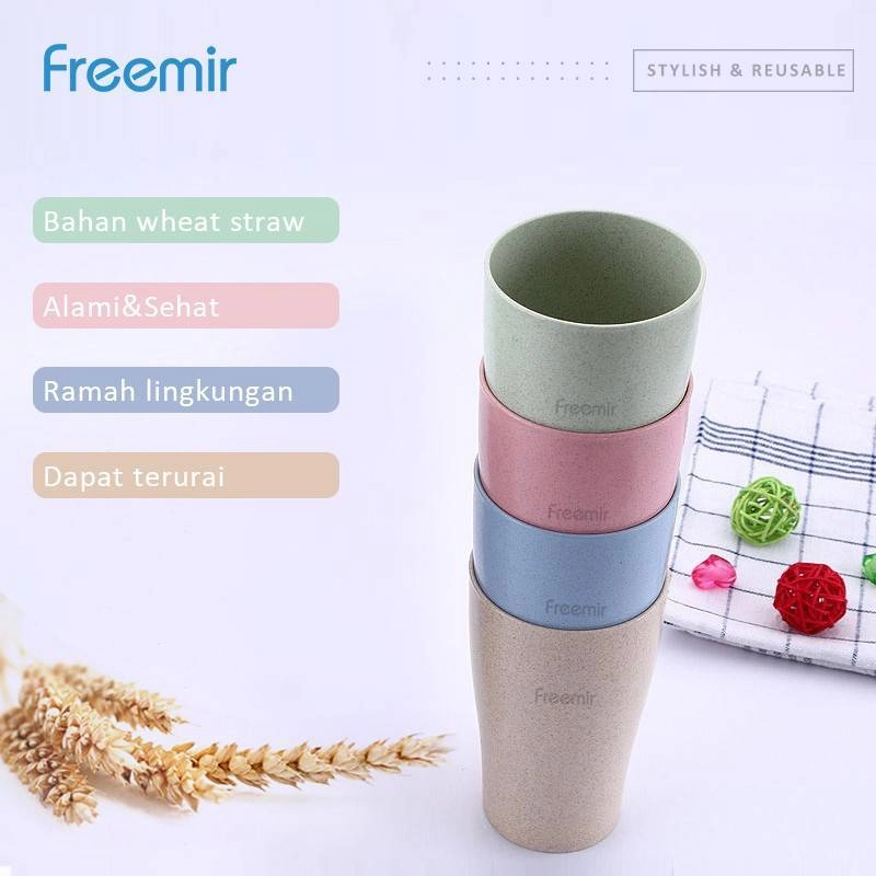 Product image Freemir Wheat Straw Cup 4PCS SC4F-6301 190 ml Mixed Color