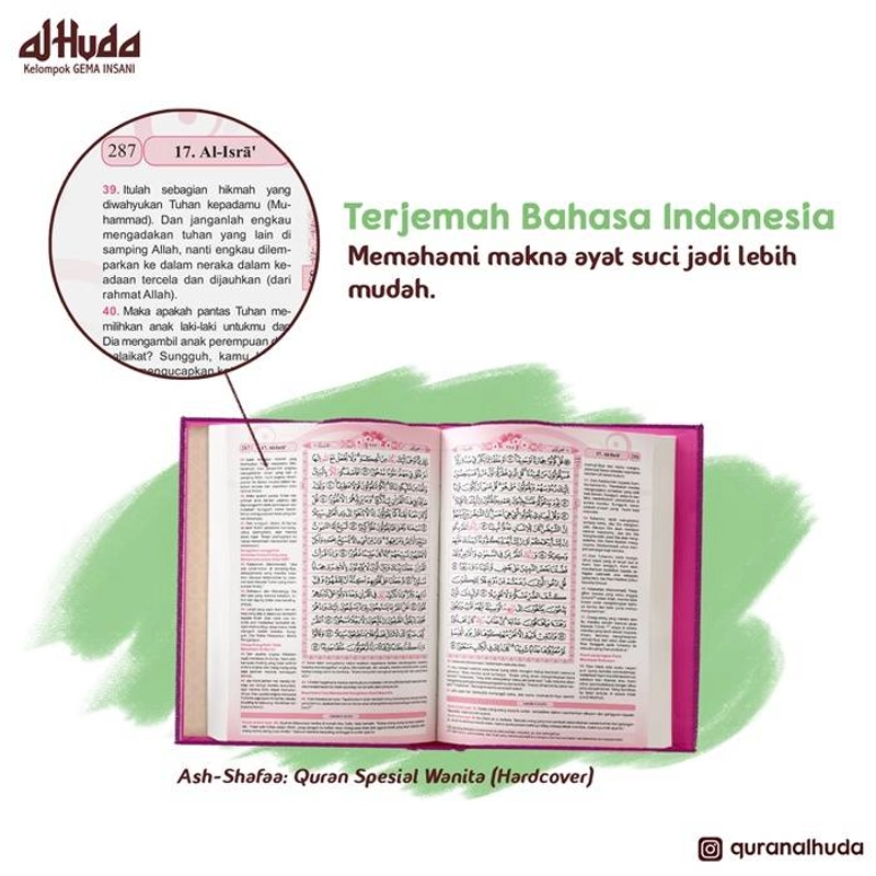 Product image Gema Insani - Ash Shafaa Al Qur`an Spesial Wanita HC 20.5 x 14.5 cm