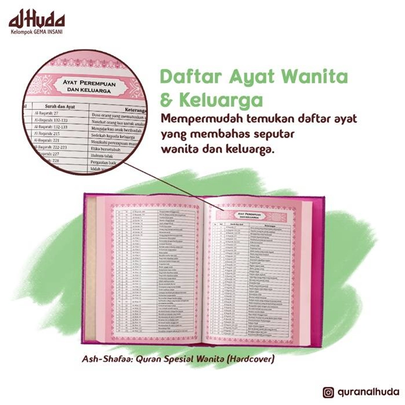 Product image Gema Insani - Ash Shafaa Al Qur`an Spesial Wanita HC 20.5 x 14.5 cm