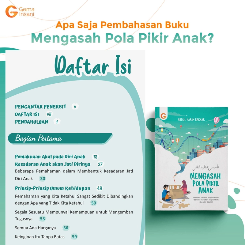 Product image Gema Insani Buku Mengasah Pola Pikir Anak 14.5 X 20.5 Cm Tosca