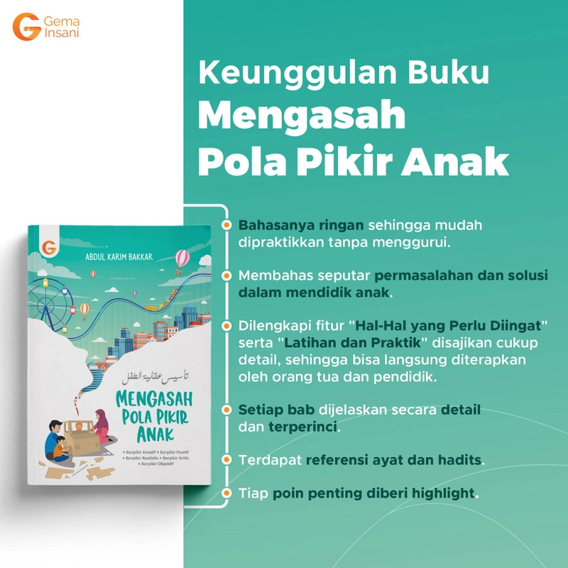 Product image Gema Insani Buku Mengasah Pola Pikir Anak 14.5 X 20.5 Cm Tosca