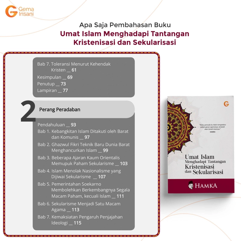 Product image Gema Insani - Umat Islam Menghadapi Tantangan Kristenisasi Dan Sekulerisasi SC Karya Hamka