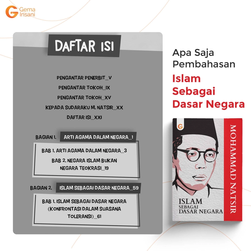 Product image Gema Insani - Islam sebagai Dasar Negara SC Karya Mohammad Natsir