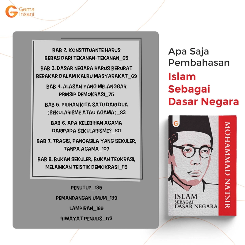 Product image Gema Insani - Islam sebagai Dasar Negara SC Karya Mohammad Natsir