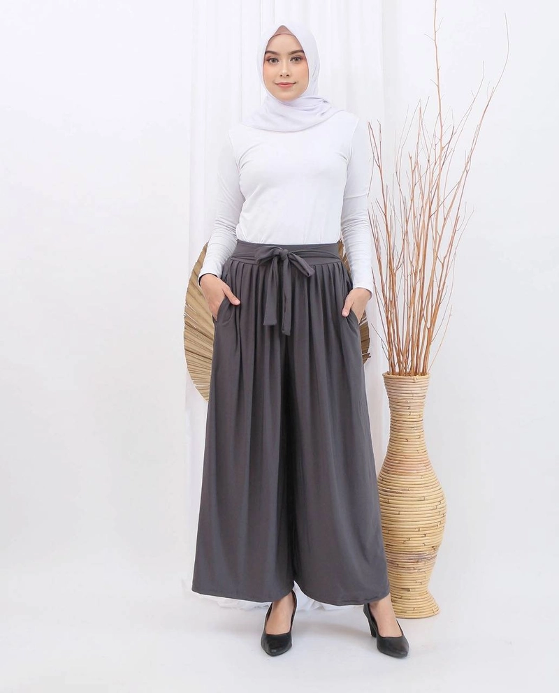 Product image Giat Makmur [TA] - Celana Kulot Jersey Premium Allsize Abu Tua