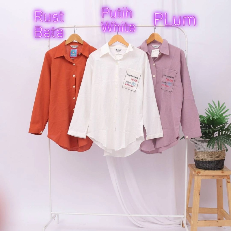 Product image Giat Makmur [TA] - Blouse Atasan Linen Krinkel Allsize Plum