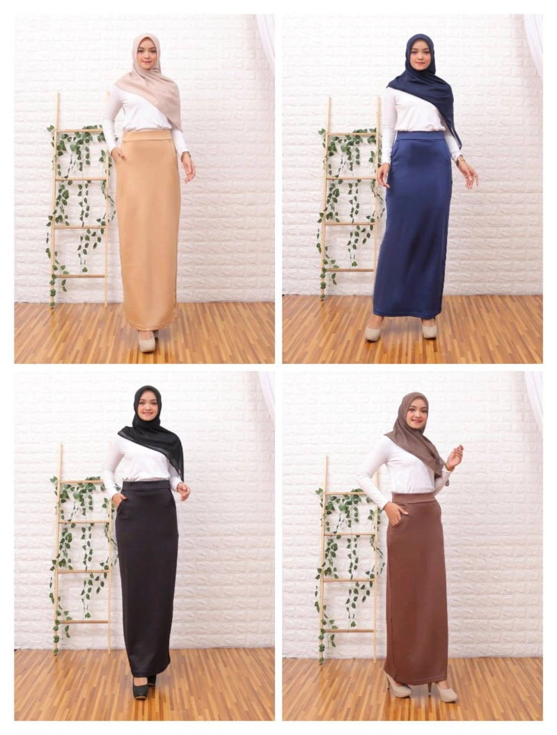 Product image Giat Makmur [TA] - Rok Span Polos Premium Standar Biru Nevi