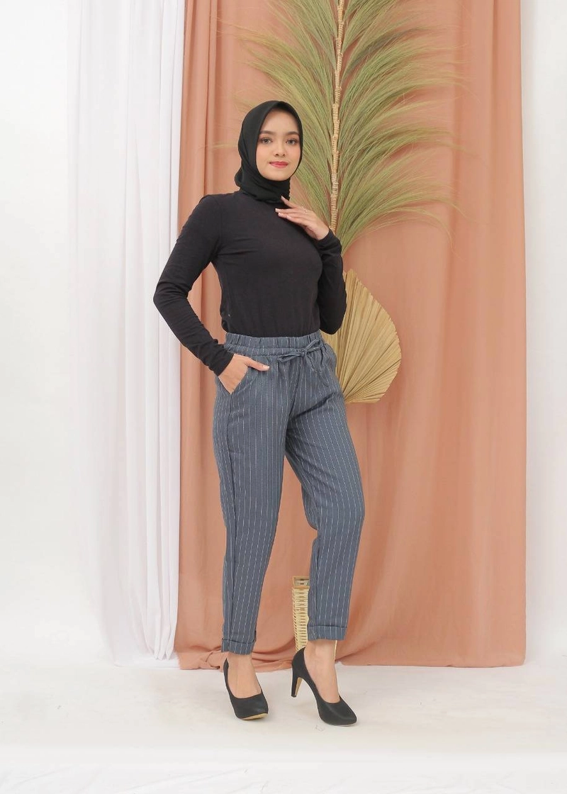 Product image Giat Makmur [TA] - Celana Pants Panjang Garis Allsize Grey