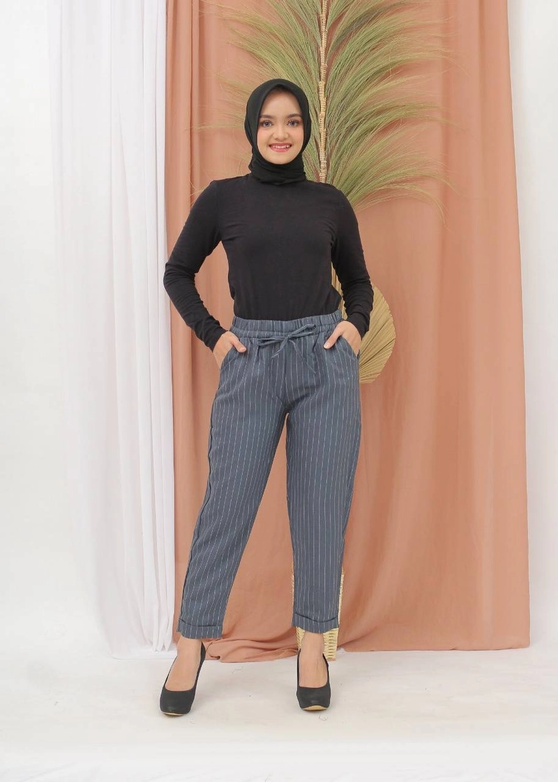 Product image Giat Makmur [TA] - Celana Pants Panjang Garis Allsize Grey