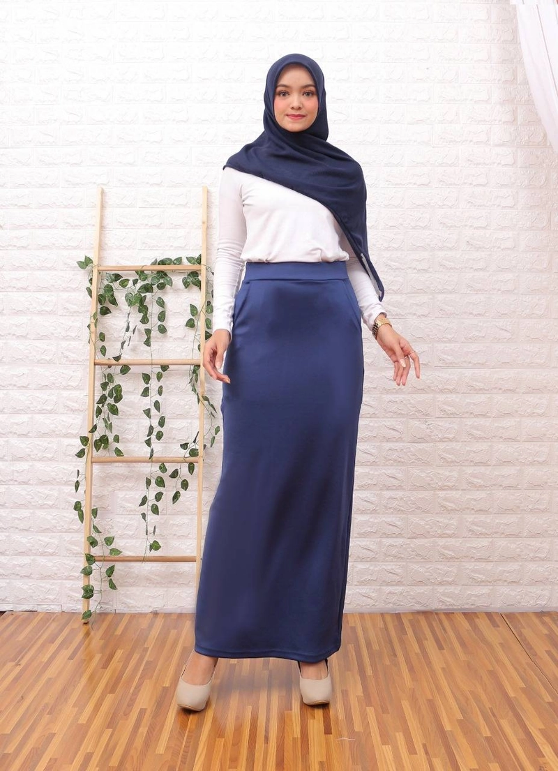 Product image Giat Makmur [TA] - Rok Span Polos Premium Standar Biru Nevi