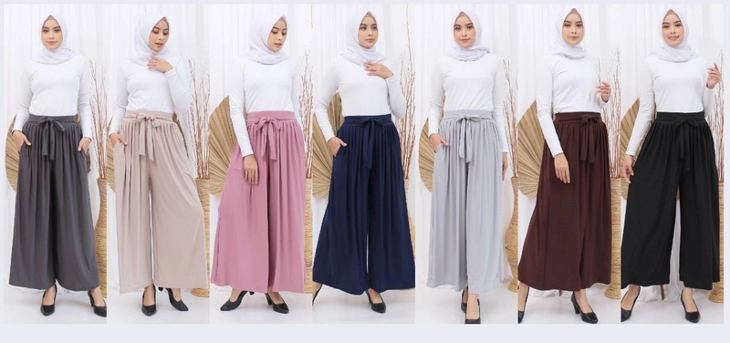 Product image Giat Makmur [TA] - Celana Kulot Jersey Premium Allsize Abu Tua