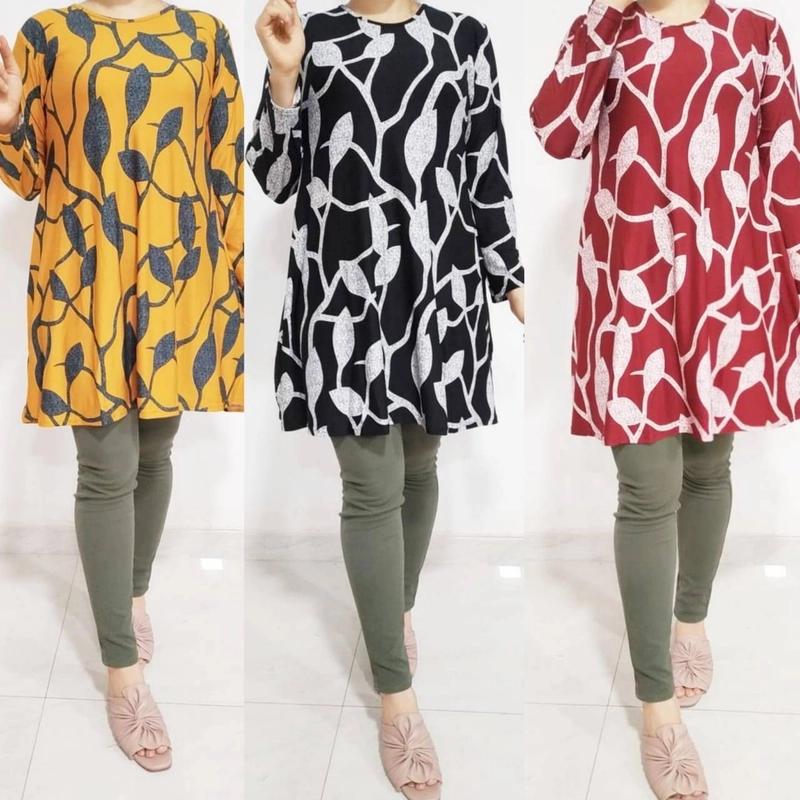 Product image Giat Makmur  - Tunik Korea Floral  (Merah, All Size, Pcs)