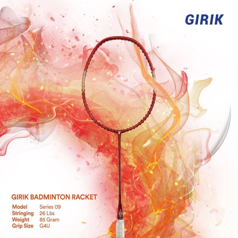 Product image Girik - Raket Badminton GRK 09 SERIES Original LBS 26 G4U Red Gold