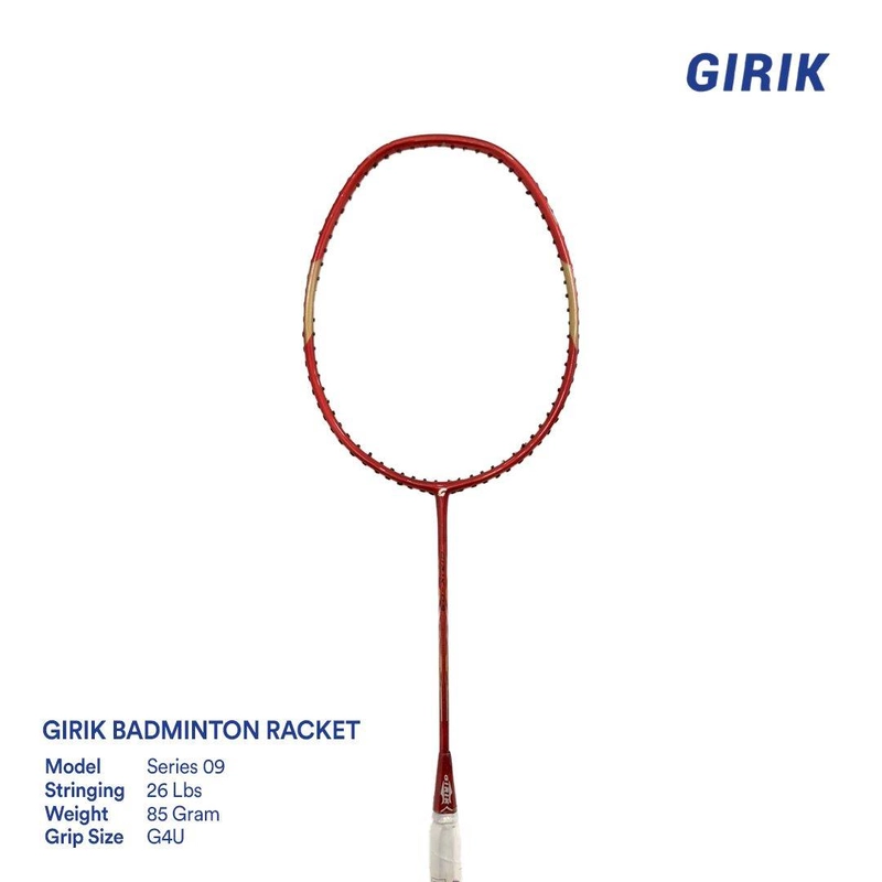 Product image Girik - Raket Badminton GRK 09 SERIES Original LBS 26 G4U Red Gold