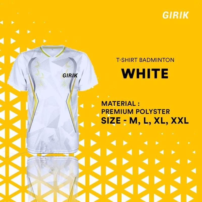 Product image Girik - Badminton Sports T Shirts Polyster Quality Olahraga XXL White