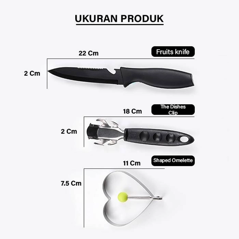 Product image GM Bear Set Pisau Dapur isi 5pcs Hitam 1083-Pisau Set 5 pcs Black