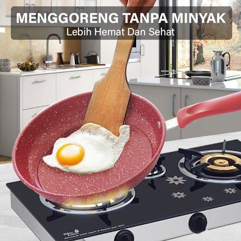 Product image GM Bear Wajan Set Penggorengan Merah isi 2psc 1240 - Frying Pan Set Red
