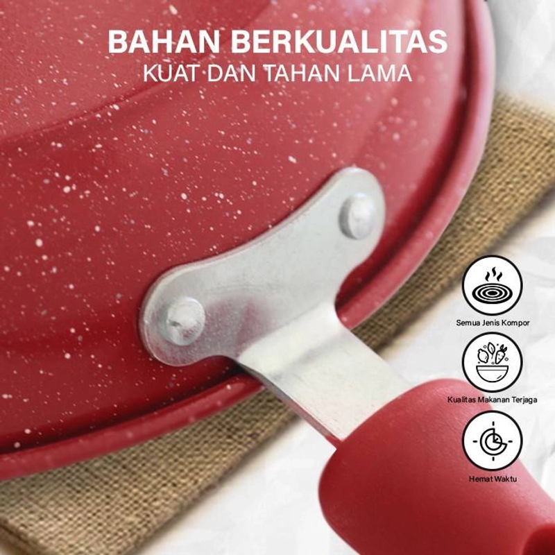 Product image GM Bear Wajan Set Penggorengan Merah isi 2psc 1240 - Frying Pan Set Red
